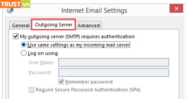 Hướng dẫn xử lý lỗi “550 5.7.1 Authentication” trên ứng dụng Outlook
