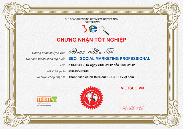 Chứng nhận SEO