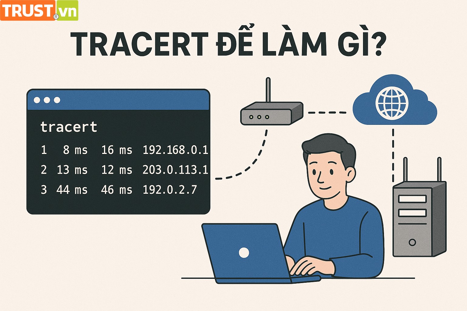 Tìm hiểu lệnh tracert: Kiểm tra đường đi của dữ liệu trên Internet