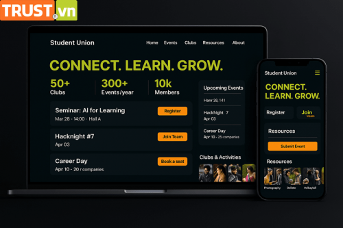 Thiết kế web hội sinh viên – Tạo không gian kết nối học tập