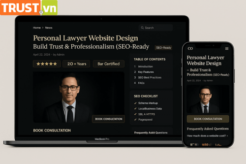 Thiết kế web luật sư cá nhân – Thể hiện sự uy tín và chuyên nghiệp