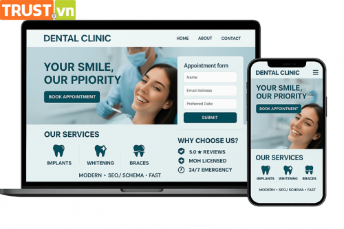 Thiết kế web nha khoa – Tăng uy tín & thu hút khách hàng