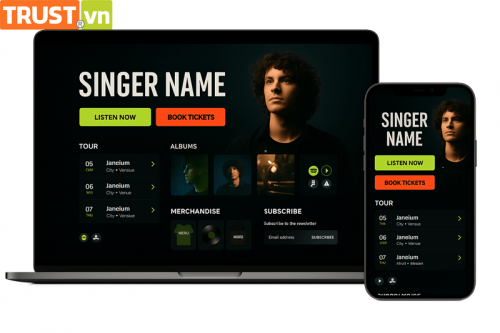 Thiết kế web ca sĩ/nhạc sĩ – Quảng bá thương hiệu cá nhân