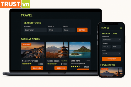 Thiết kế web công ty du lịch – Tích hợp đặt tour trực tuyến tiện lợi