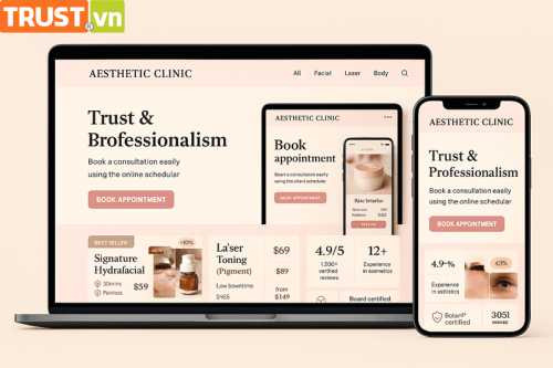 Thiết kế web thẩm mỹ viện – Tạo niềm tin và chuyên nghiệp