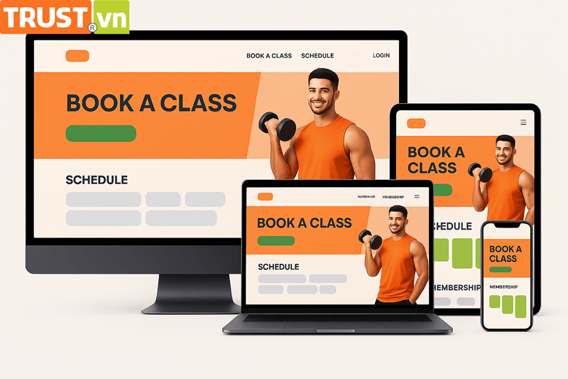 Thiết kế web phòng gym – Thu hút hội viên, đặt lịch dễ dàng