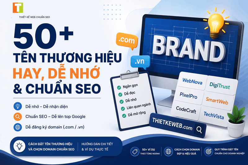50+ Ví Dụ Tên Thương Hiệu Hay, Dễ Nhớ & Chuẩn SEO
