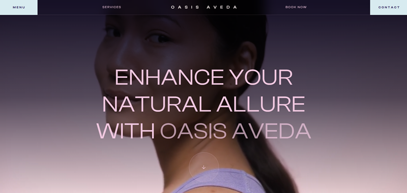 Mẫu website spa OASIS Aveda Day Spa kết hợp salon và đặt lịch
