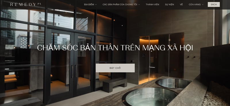 Mẫu website spa hiện đại Remedy Place