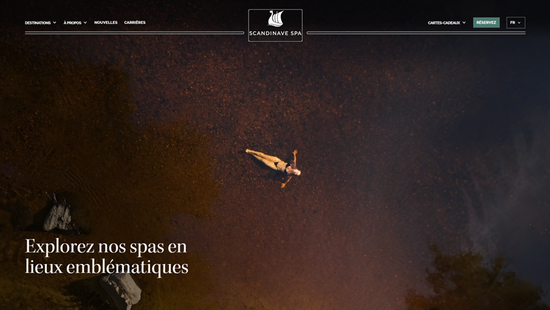 Mẫu website spa Scandinave Spa phong cách thiên nhiên