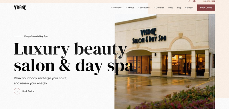 Mẫu website spa Visage Salon and Day Spa