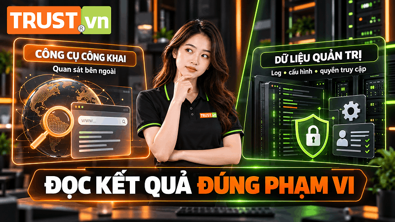 Phân biệt kết quả từ công cụ công khai và dữ liệu quản trị hệ thống
