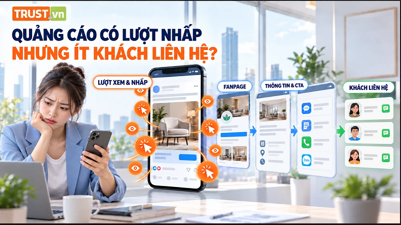 Quảng cáo fanpage: Có lượt nhấp nhưng ít khách liên hệ? 