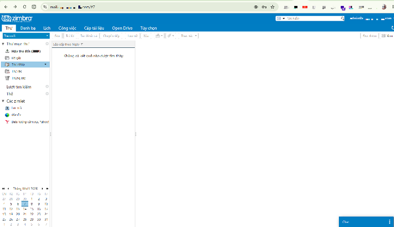 Giao diện Webmail Zimbra.