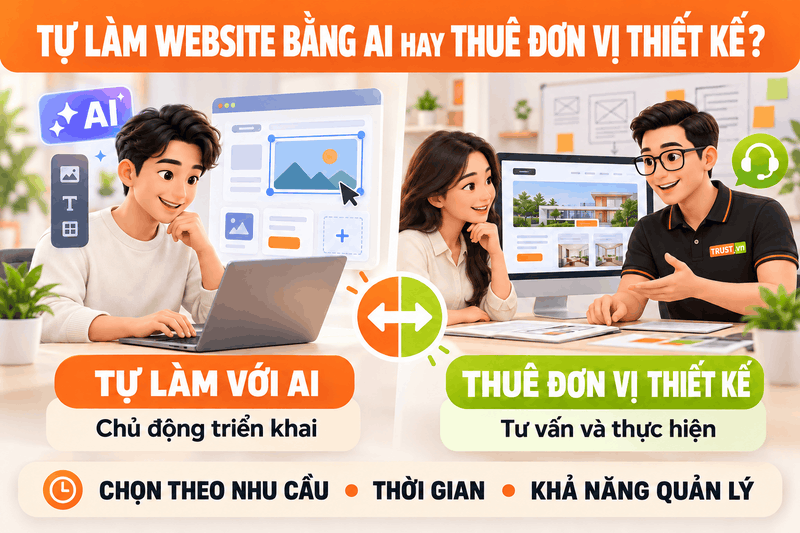 Tự Làm Website Bằng AI Hay Thuê Thiết Kế?